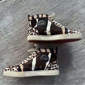 Christian Louboutin Ponyhair Animal Print Sneakers!!